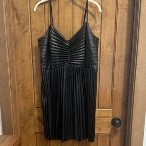 Express Black Leather Look Dress